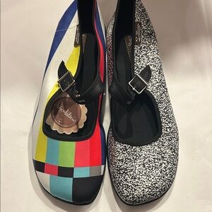 Chocolaticas Multicolor and Black Patterned Flats